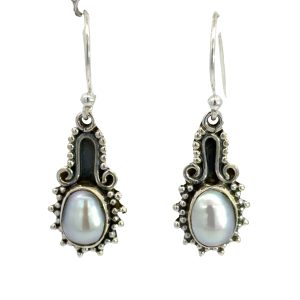 925 OXI OV WH FW PEARL BOHO DROP EAR - 34X11 - 3g