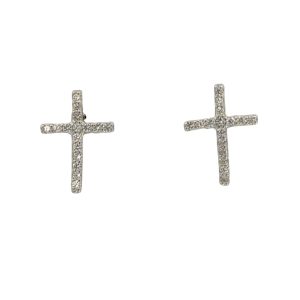 925 CZ PAVE CROSS STUDS - 12X9 - 0.84g