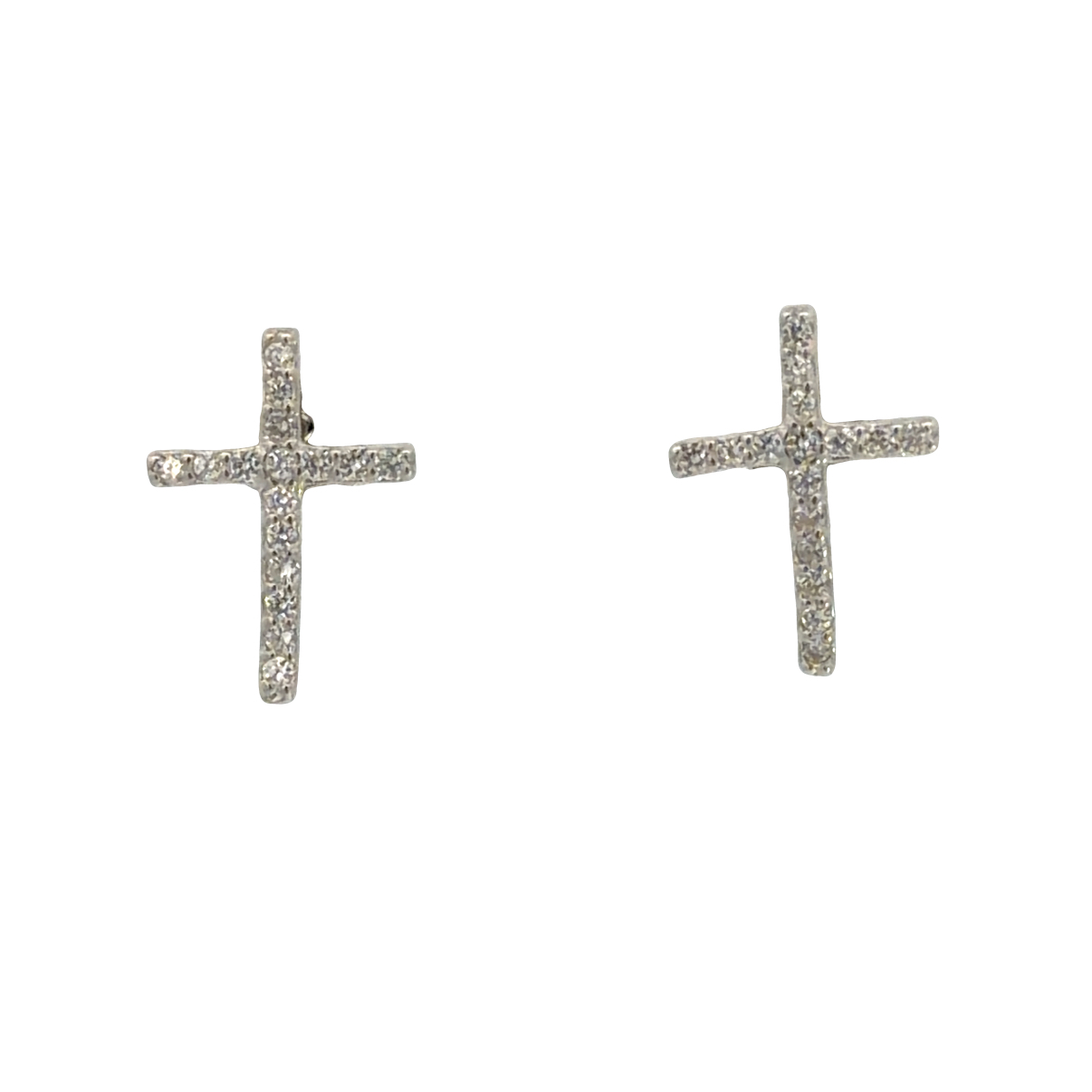 925 CZ PAVE CROSS STUDS - 12X9 - 0.84g