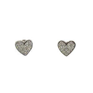 925 CZ PAVE HEART STUDS - 7X7 - 1.1g