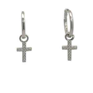 925 CZ PAVE CROSS ON SLEEPERS - 11X6+12X1.3 - 1.2g