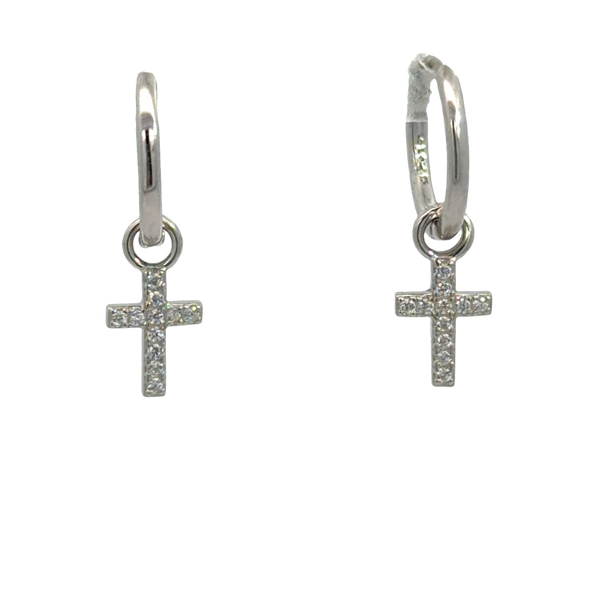 925 CZ PAVE CROSS ON SLEEPERS - 11X6+12X1.3 - 1.2g