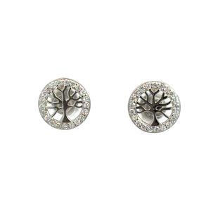925 TREE OF LIFE OPEN CZ PAVE RND STUDS 10MM 1.3g