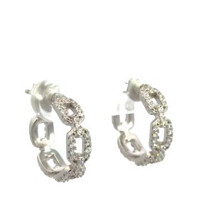 925 CZ PAVE OPEN OV LINK HALF HOOPS - 15X4 - 2.8g