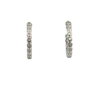 925 CZ PAVE RND BEZEL SET HALF HOOPS - 16X2  2.26g