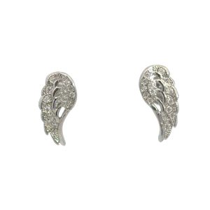 925 CZ PAVE OPEN CUT ANGEL WING STUDS - 13X6 1.26g