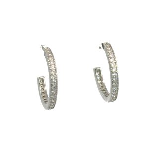 925 CZ PAVE MILLGRAIN HALF HOOPS - 16X2 - 2.14g