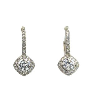 925 SQ CZ PAVE DROP LEVERBACK EAR - 22X9 - 2.3g