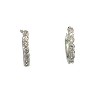 925 MILLGRAIN BEZEL SET CZ PAVE HUGGIES  14X2 2.2g