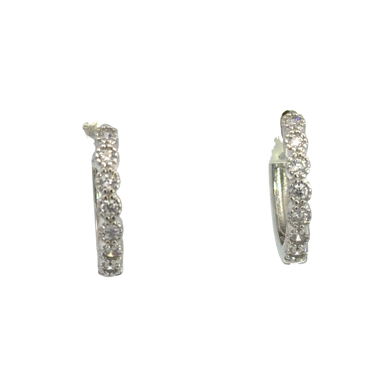 925 MILLGRAIN BEZEL SET CZ PAVE HUGGIES 14X2 2.2g