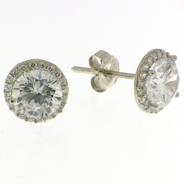 925 CZ PAVE HALO STUDS - 9MM <br/>11970 - Image 2
