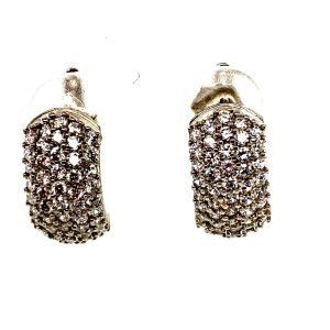 925 5 STRAND CZ PAVE OVAL HUGGIES - 17X8  <br/>11983