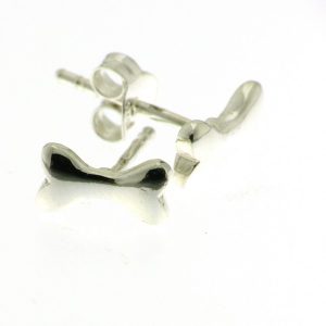925 PLAIN DOG BONE EARRINGS - 8X5 <br/>12655