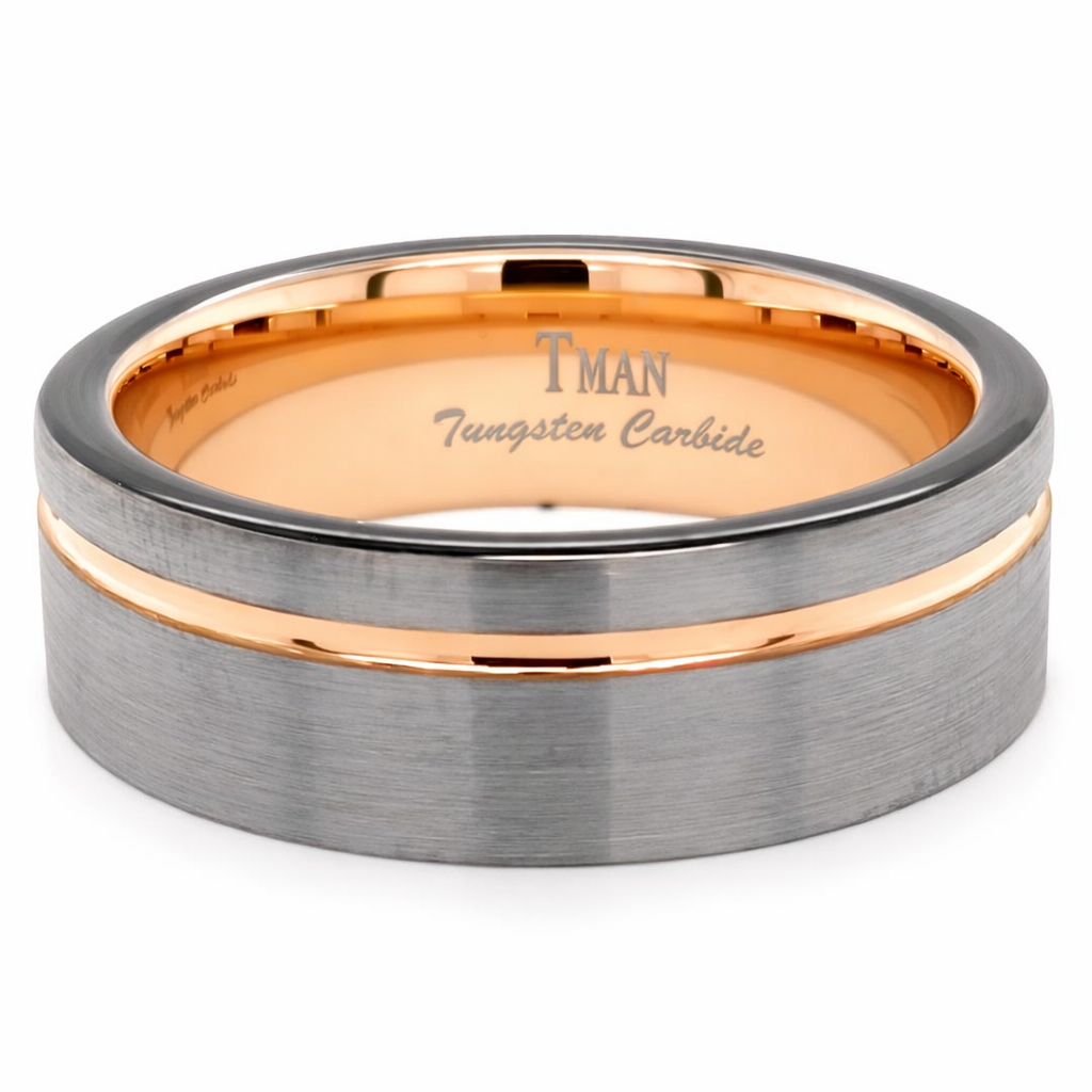 TUNGSTEN IP BLACK+RG FLAT BRUSH RINGS - 8MM <br/>13610 - Image 2