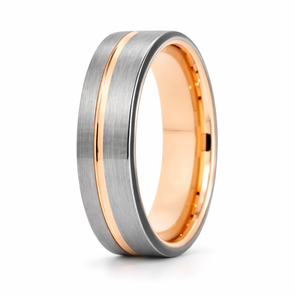 TUNGSTEN IP BLACK+RG FLAT BRUSH RINGS - 8MM <br/>13610 - Image 3