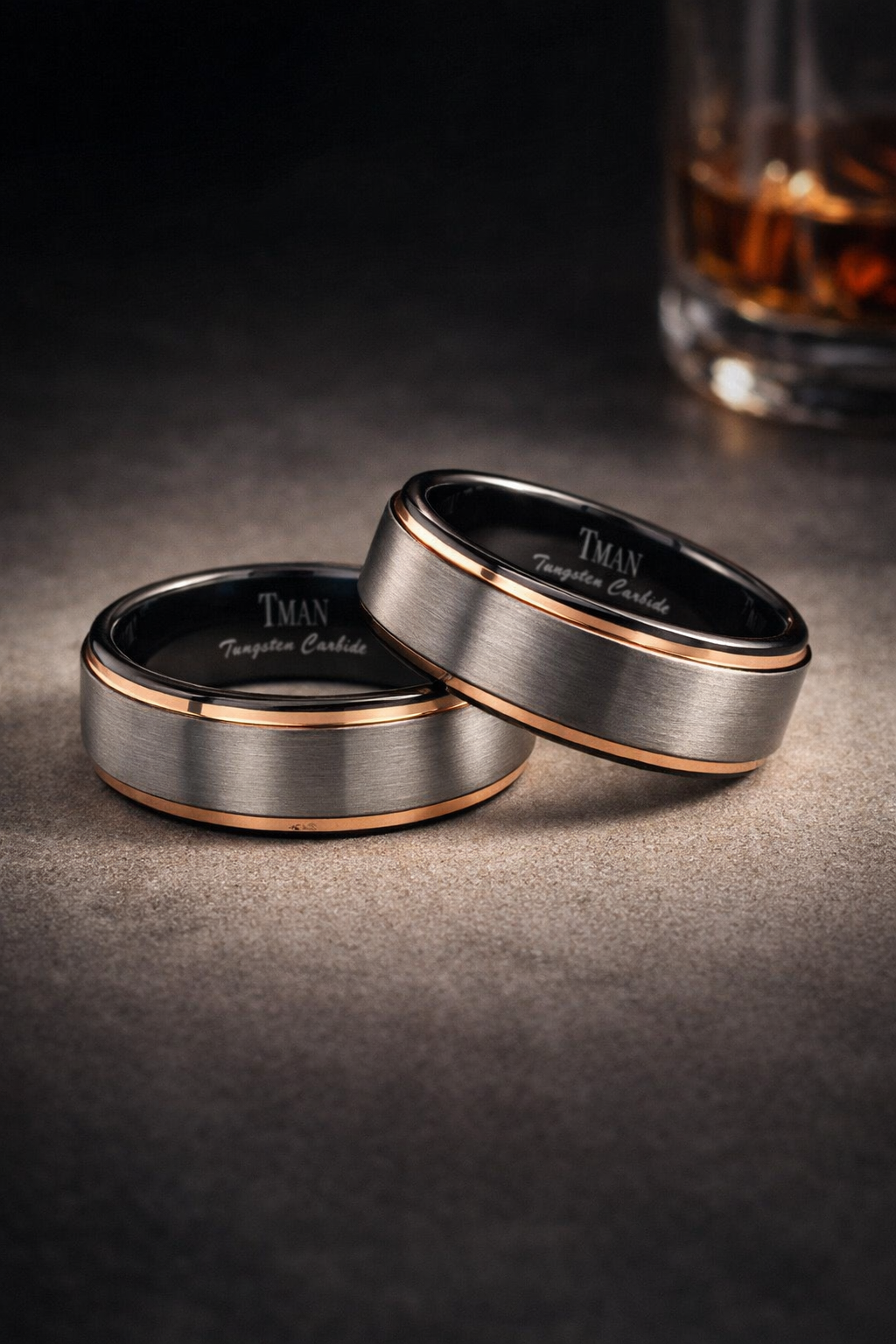TUNGSTEN IP BLACK RG FLAT BRUSHED RING - 8MM <br/>13613 - Image 4