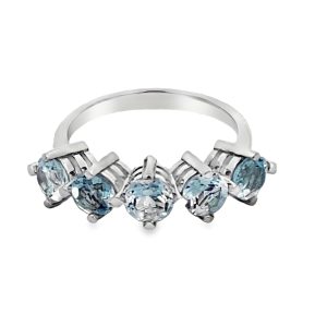 925 5X BLUE TOPAZ CLAW SET RING - 7MM <br/>13646