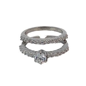 925 CZ PAVE CLAW SET WEDDING SET RING - 8MM <br/>13653