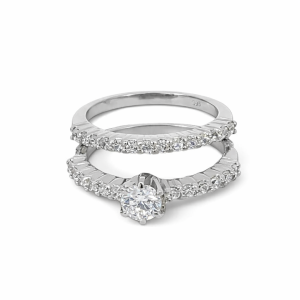 925 CZ PAVE CLAW SET WEDDING SET RING - 8MM <br/>13653