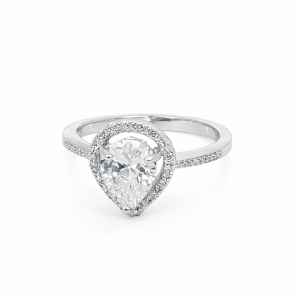 925 TEARDROP CZ PAVE HALO RING - 13MM <br/>13655
