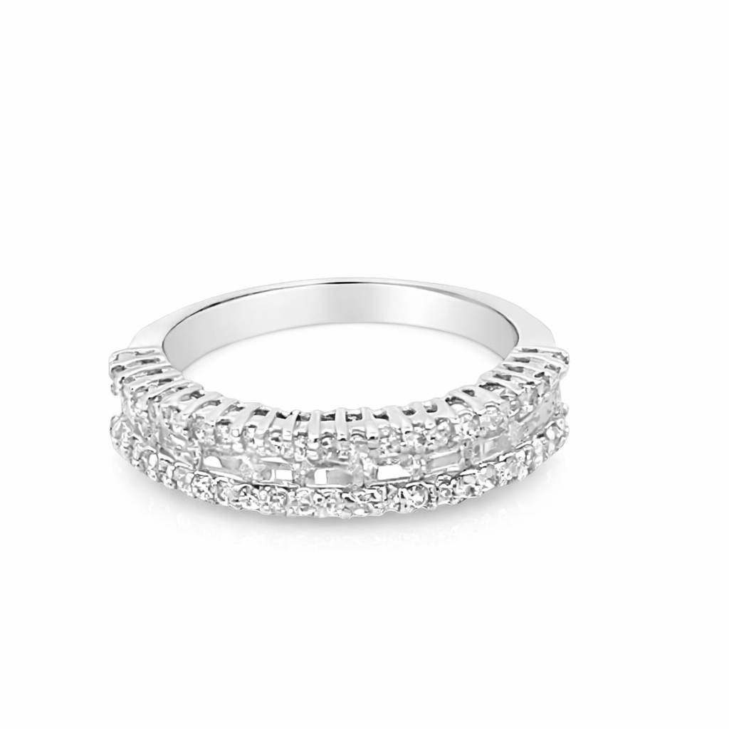 925 BAG+RND CZ PAVE ETERNITY BAND - 6MM <br/>13660