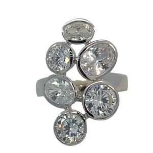 925 CZ RND+TDROP TUBE SET BULKY RING - 26MM <br/>13666