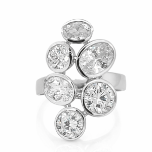 925 CZ RND+TDROP TUBE SET BULKY RING - 26MM <br/>13666