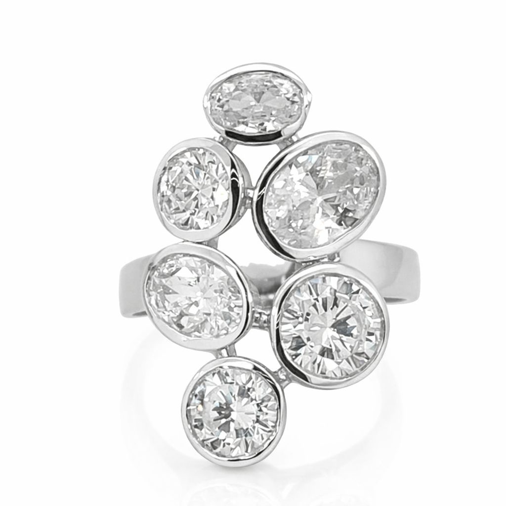 925 CZ RND+TDROP TUBE SET BULKY RING - 26MM <br/>13666