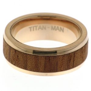 TITANIUM + GUIBOURTIA SPP INLAY RING <br/>13701