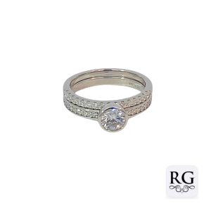 925 RH PL CZ PAVE WEDDING SET RING - 7MM <br/>13714