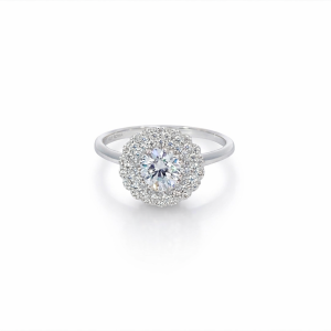 925 RH PL CZ PAVE TRIP HALO RING - 13MM <br/>13722
