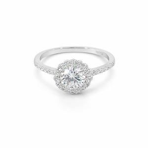 925 RH PL CZ PAVE HALO SOLITAIRE RING - 10MM <br/>13732
