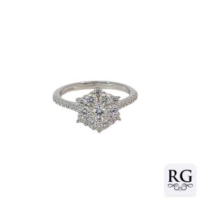 925 RH PL CZ PAVE FLOWER RING - 12MM <br/>13733