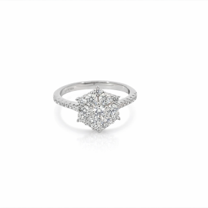 925 RH PL CZ PAVE FLOWER RING - 12MM <br/>13733