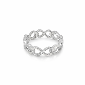 925 RH PL CZ PAVE+PLAIN OPEN INFINITY RING - 6MM <br/>13735