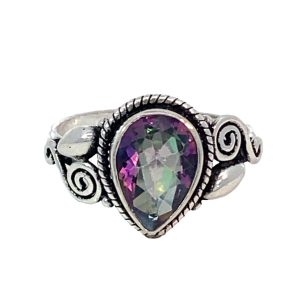 925 OXI MYSTIC QRTZ TEARDROP BOHO RING - 13MM <br/>13743
