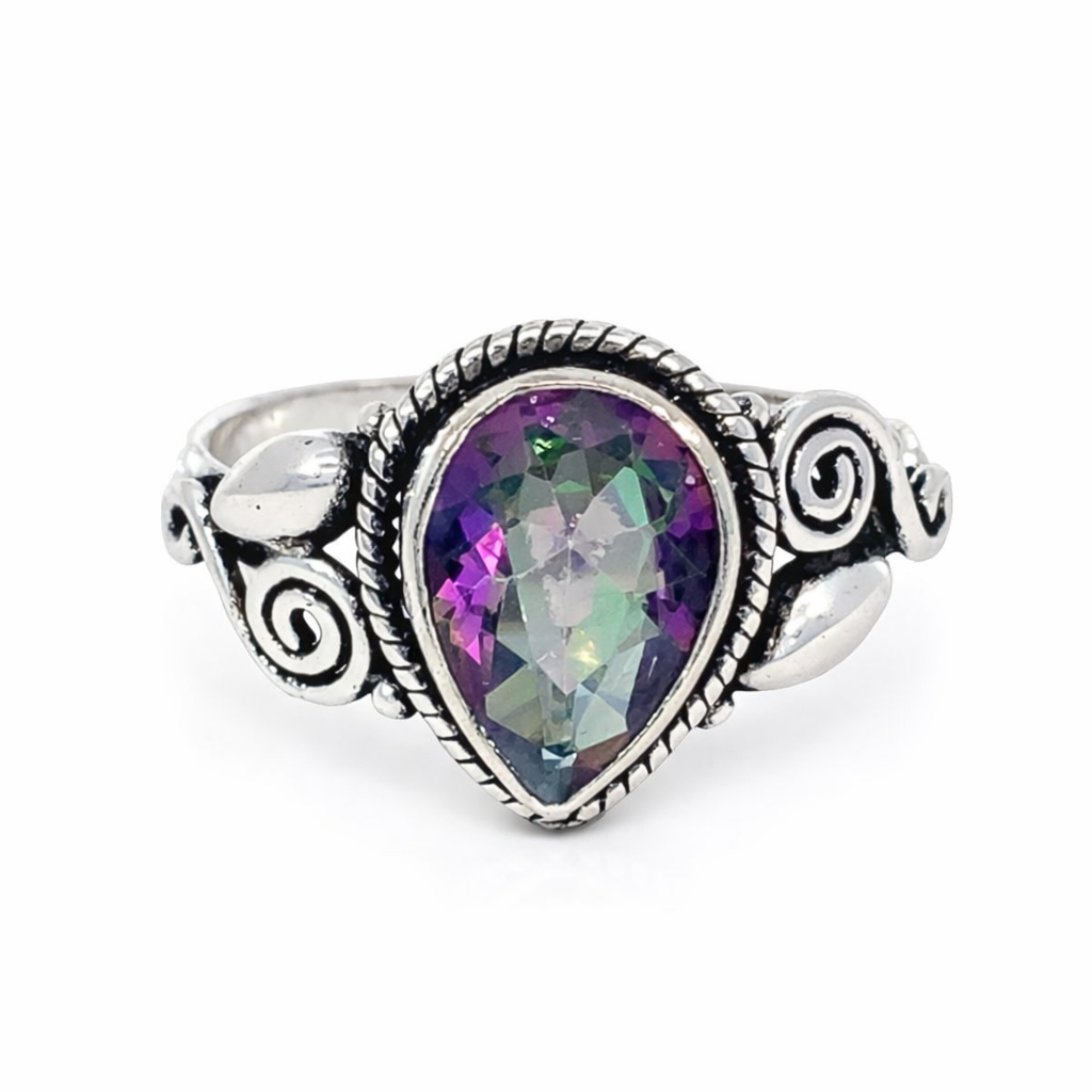 925 OXI MYSTIC QRTZ TEARDROP BOHO RING - 13MM <br/>13743
