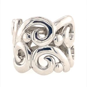 925 RH PL FILIGREE SWIRL WIDE BAND - 19MM <br/>13761