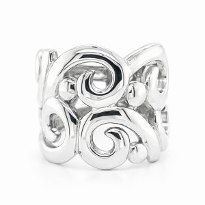 925 RH PL FILIGREE SWIRL WIDE BAND - 19MM <br/>13761