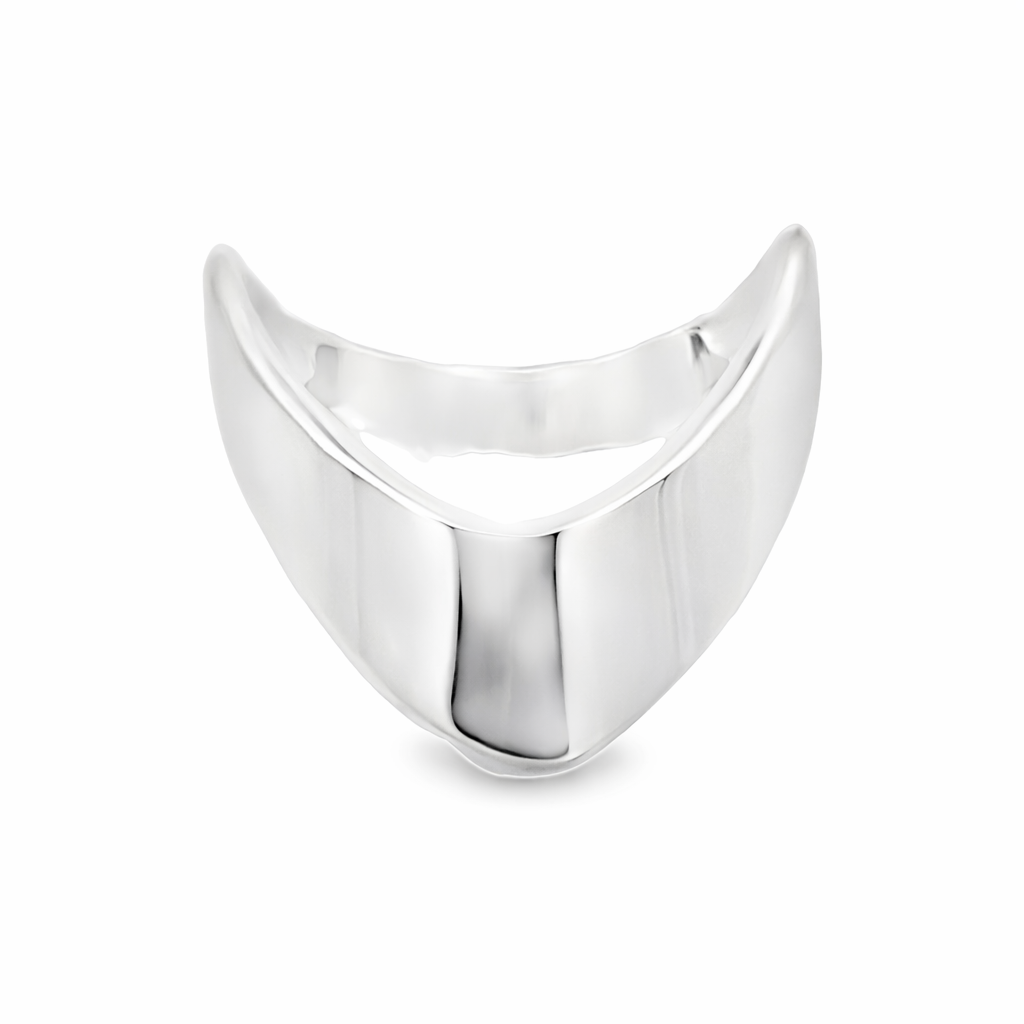 925 PLAIN FLAT WISHBONE RING - 14MM <br/>13766