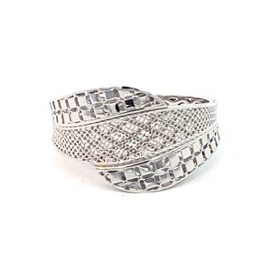 925 RH PL 3D FANCY MESH RING - 14MM <br/>13771