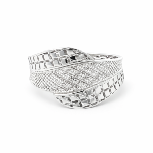 925 RH PL 3D FANCY MESH RING - 14MM <br/>13771