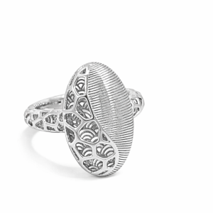 925 RH PL OVAL OPEN CUT LINES RING - 22MM <br/>13774