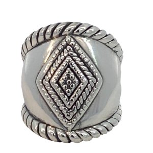 925 OXI EFORM DIAMOND ROPE ETCH BULKY RING - 28MM <br/>13775
