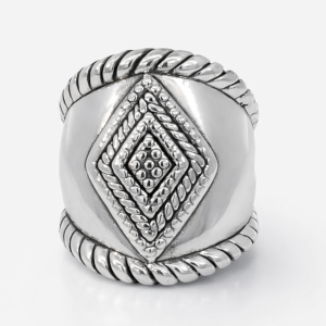 925 OXI EFORM DIAMOND ROPE ETCH BULKY RING - 28MM <br/>13775