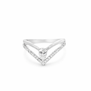 925 TEARDROP CZ WISHBONE CZ PAVE DBL RING - 12MM  <br/>13781
