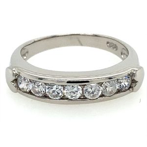 925 CZ PAVE CHANNEL SET ETERNITY BAND - 5MM <br/>13782