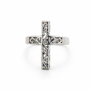 925 OXI FRILLY FILIGREE CROSS RING - 23MM <br/>13783