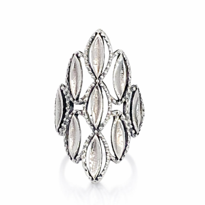 925 DIA CUT ROPE EDGE MARQUISE SHAPE RING - 32MM <br/>13784