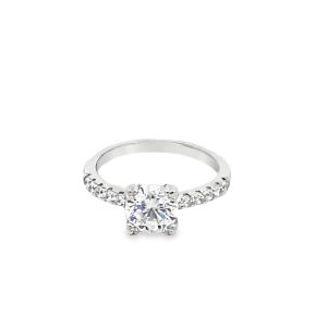 925 CZ PAVE 4 CLAW SET SOLITAIRE RING - 7MM <br/>13786